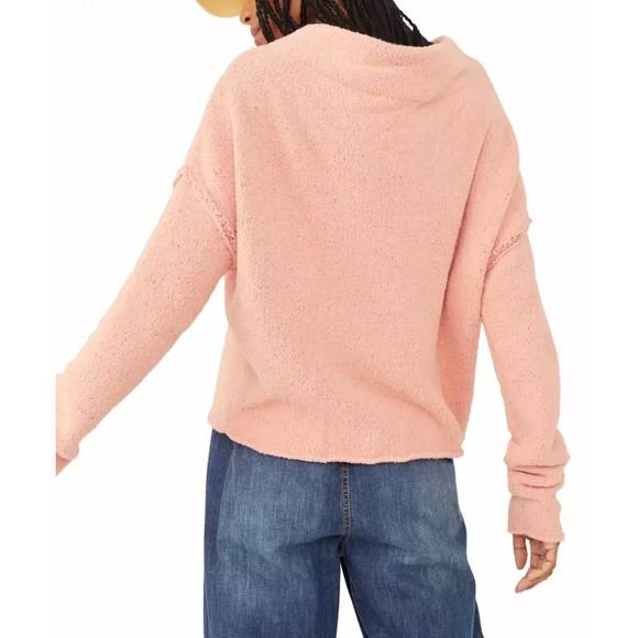 NEW FREE PEOPLE san vicente pullover in cherry peach combo - Picture 3 of 4